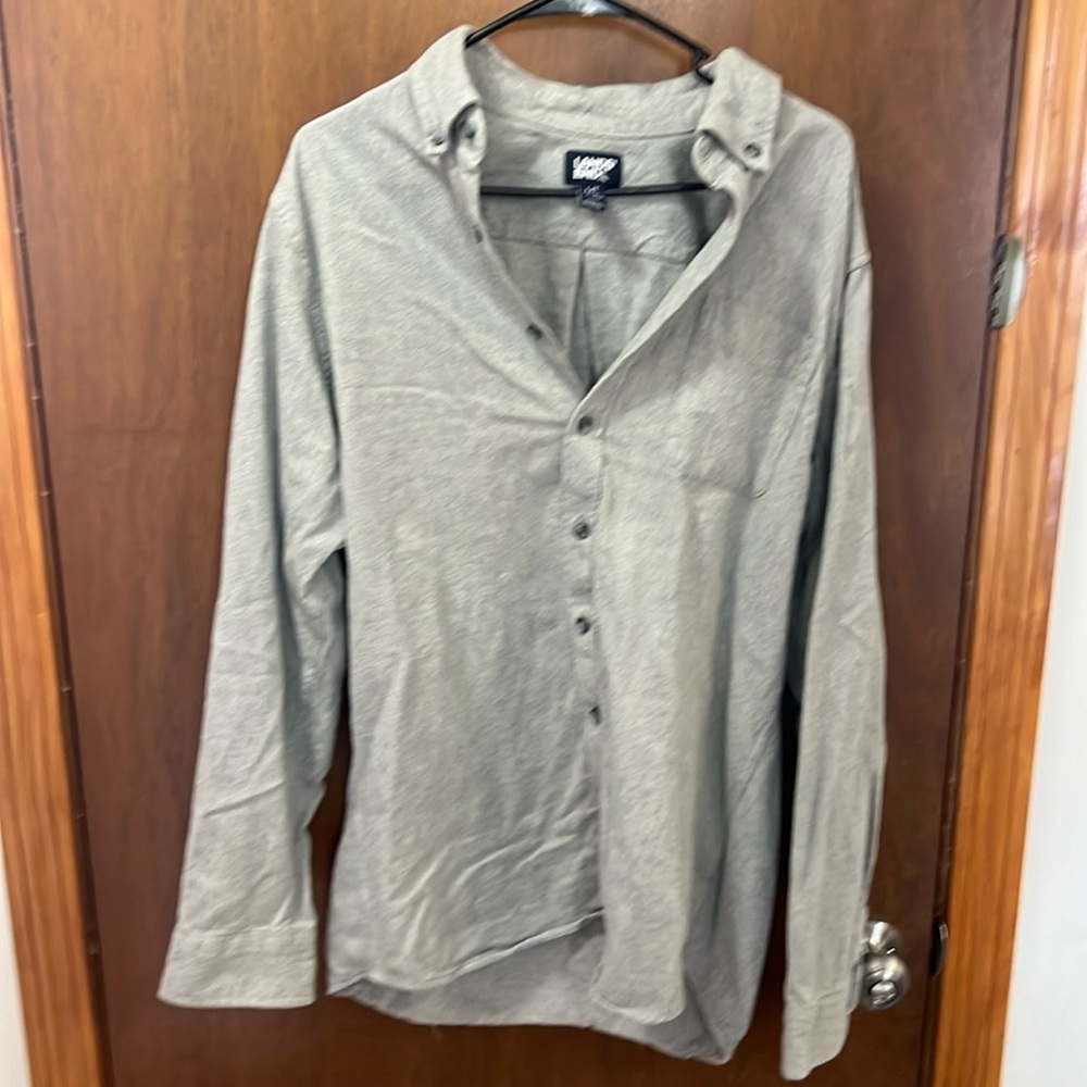 Lands End Large tall flannel solid gray color